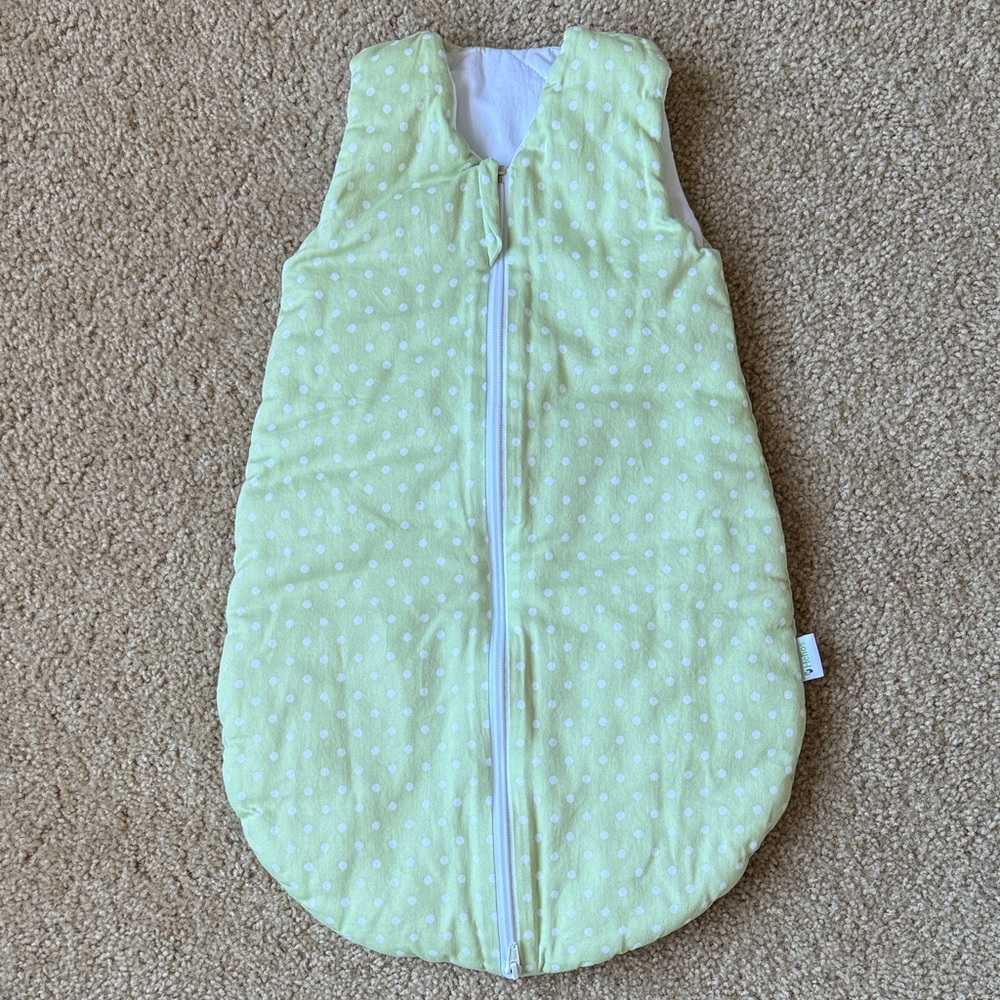 Warm Light Green Polka Dot Sleep Sack